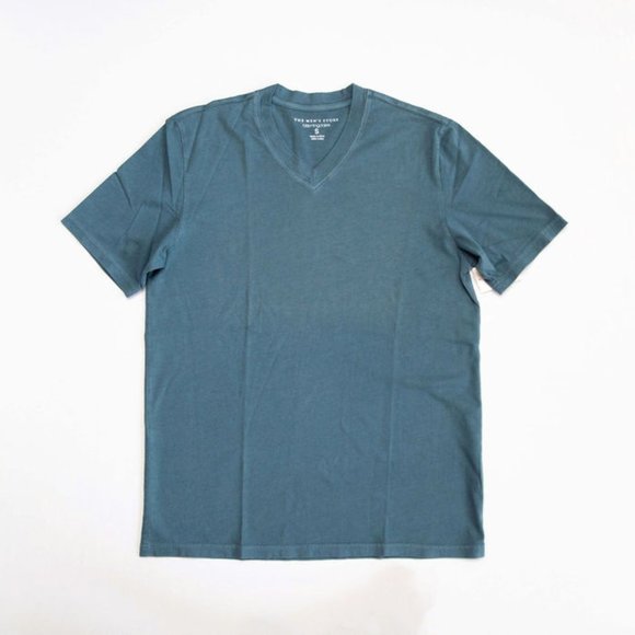 THE MENS STORE Teal Blue Jade Vneck T-Shirt - Picture 1 of 4